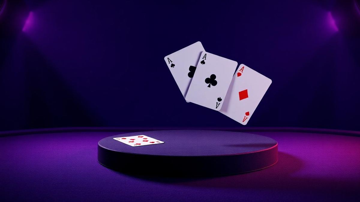 Spillekort svævende over et mørkt blackjackbord