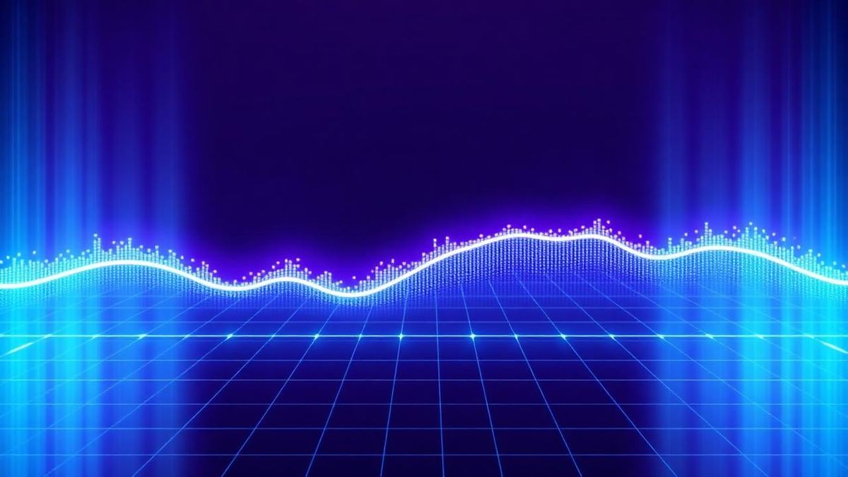 Abstrakt illustration af en volatilitetskurve over et datagitter
